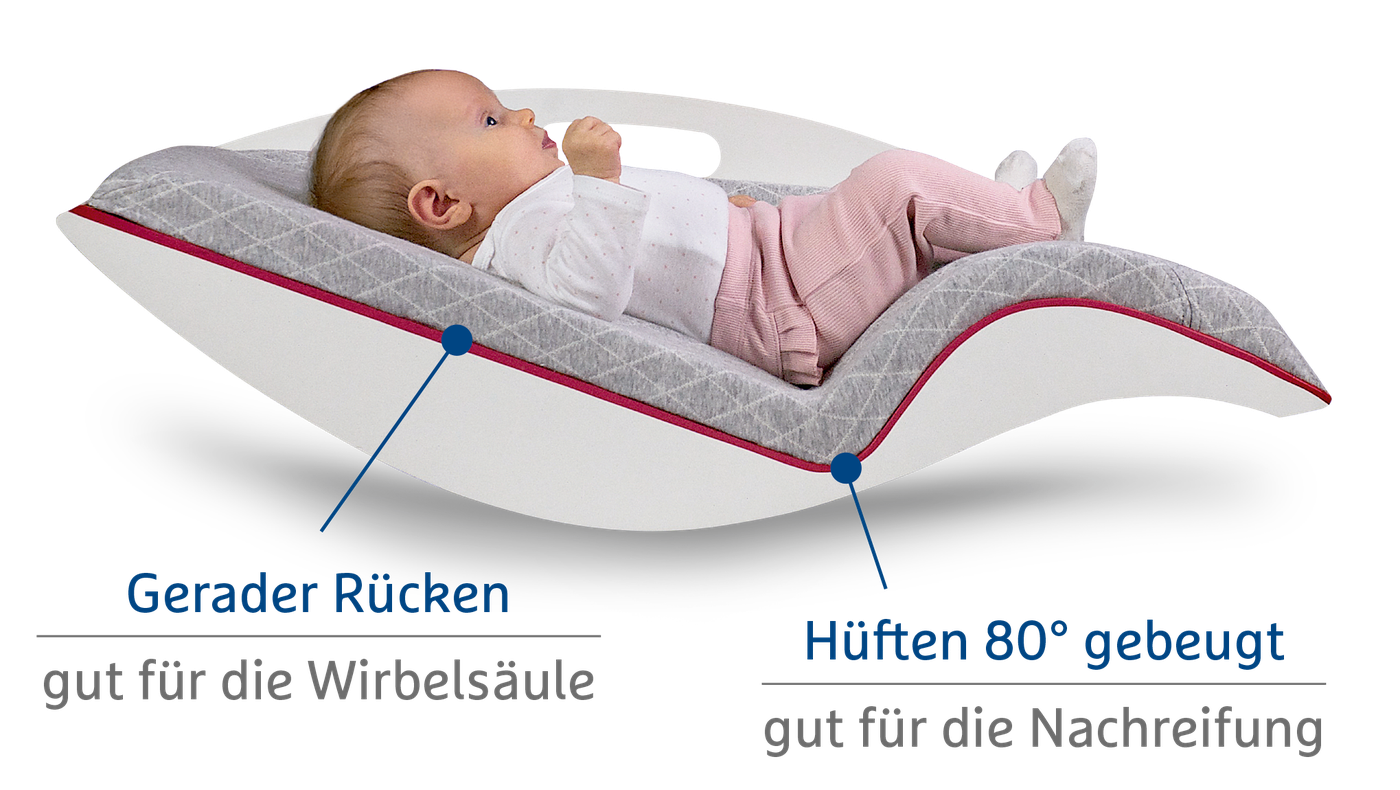 Babywelle: ergonomische Babywippe aus Holz